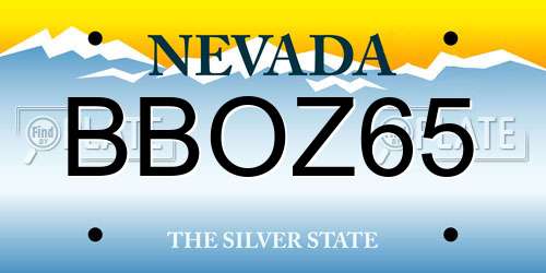 BBOZ65 Nevada License Plate