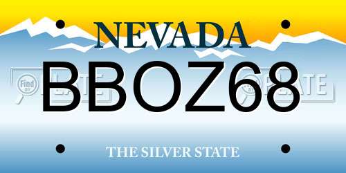 BBOZ68 Nevada License Plate