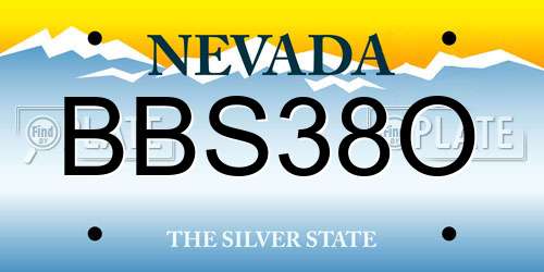 BBS38O Nevada License Plate