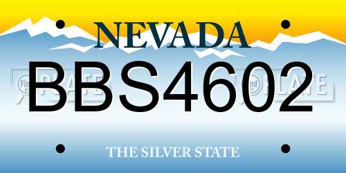 BBS4602 Nevada License Plate