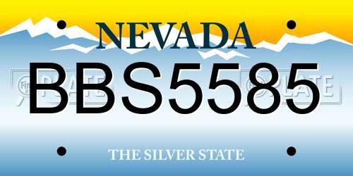 BBS5585 Nevada License Plate