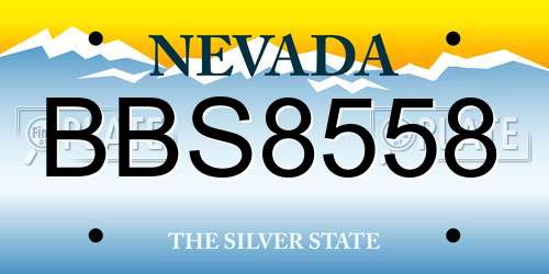 BBS8558 Nevada License Plate