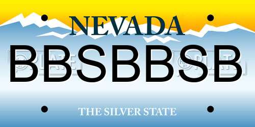 BBSBBSB Nevada License Plate