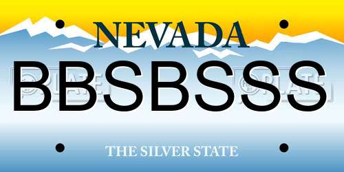 BBSBSSS Nevada License Plate