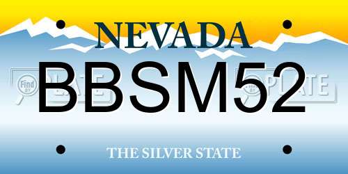 BBSM52 Nevada License Plate