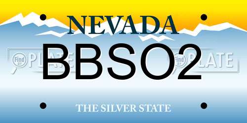 BBSO2 Nevada License Plate