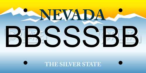 BBSSSBB Nevada License Plate