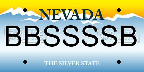 BBSSSSB Nevada License Plate