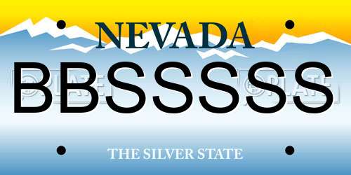 BBSSSSS Nevada License Plate
