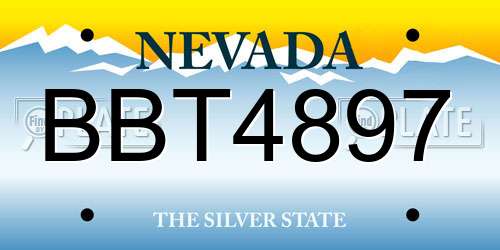 BBT4897 Nevada License Plate