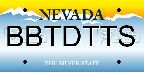 BBTDTTS Nevada License Plate