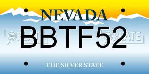 BBTF52 Nevada License Plate