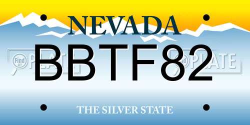 BBTF82 Nevada License Plate