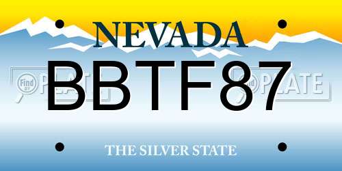 BBTF87 Nevada License Plate