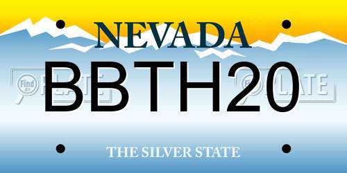 BBTH20 Nevada License Plate