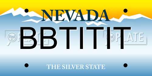 BBTITIT Nevada License Plate