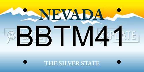 BBTM41 Nevada License Plate