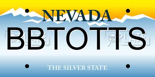 BBTOTTS Nevada License Plate