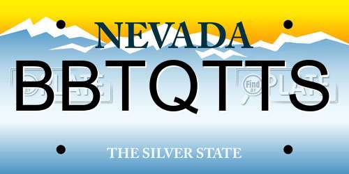 BBTQTTS Nevada License Plate