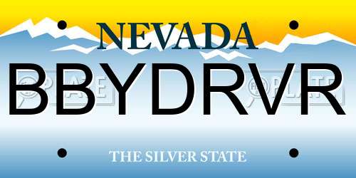 BBYDRVR Nevada License Plate