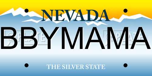 BBYMAMA Nevada License Plate