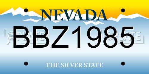 BBZ1985 Nevada License Plate