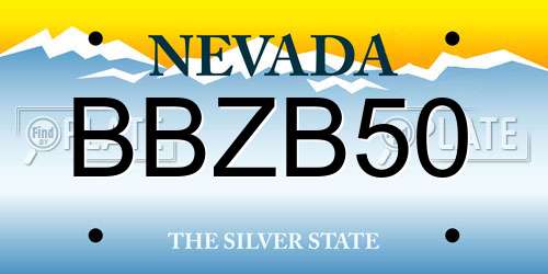 BBZB50 Nevada License Plate