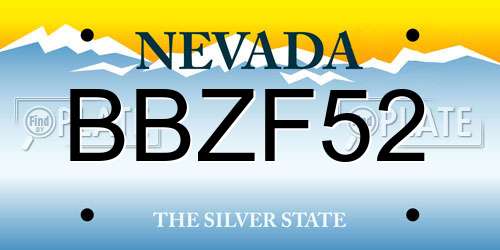 BBZF52 Nevada License Plate
