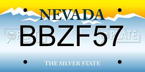 BBZF57 Nevada License Plate