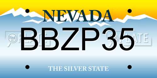 BBZP35 Nevada License Plate