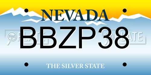 BBZP38 Nevada License Plate