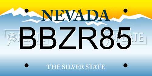 BBZR85 Nevada License Plate