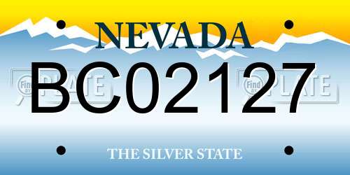 BC02127 Nevada License Plate