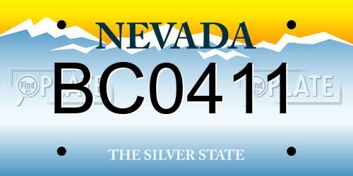 BC0411 Nevada License Plate