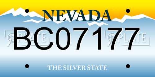 BC07177 Nevada License Plate