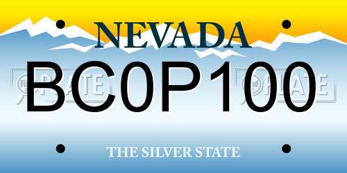 BC0P100 Nevada License Plate