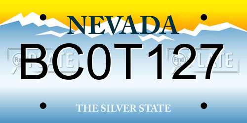 BC0T127 Nevada License Plate