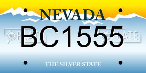 BC1555 Nevada License Plate