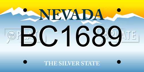 BC1689 Nevada License Plate