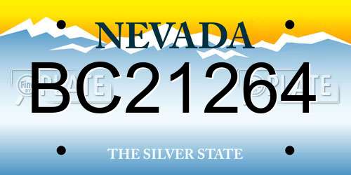 BC21264 Nevada License Plate