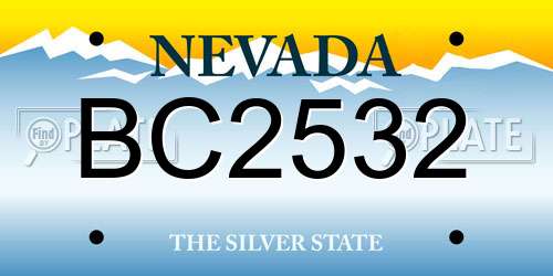 BC2532 Nevada License Plate