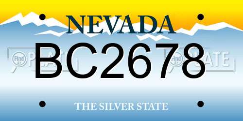 BC2678 Nevada License Plate