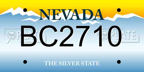 BC2710 Nevada License Plate