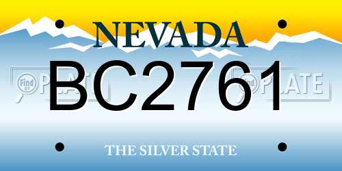 BC2761 Nevada License Plate