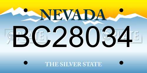 BC28034 Nevada License Plate