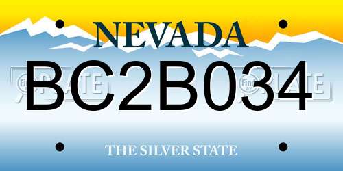 BC2B034 Nevada License Plate