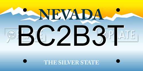 BC2B3T Nevada License Plate