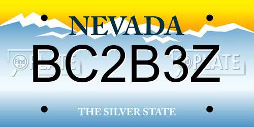 BC2B3Z Nevada License Plate