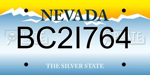 BC2I764 Nevada License Plate