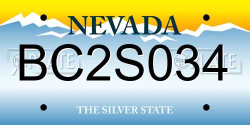 BC2S034 Nevada License Plate